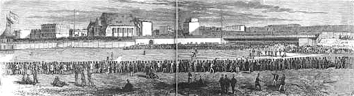 The Union Grounds, the new home of the Eckfords, opens in Brooklyn, May 15, 1862. The Williamsburg ballpark is the first baseball facility to be enclosed