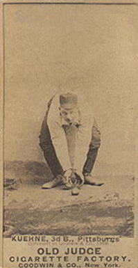 Pittsburgh Alleghenys third baseman Billy Kuehne is arrested at his billiards parlour in Allegheny City and is charged, along with his partner pitcher Ed Morris, with running a gambling house