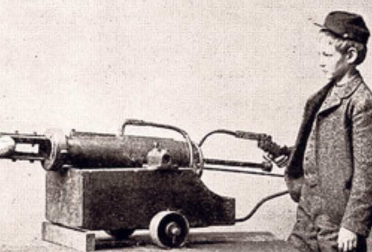 The first pitching machine, created by Princeton professor Charles E Hinton.