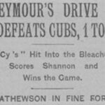 Christy Mathewson tops Cubs  Cy Seymour loses HR to Prevailing rules