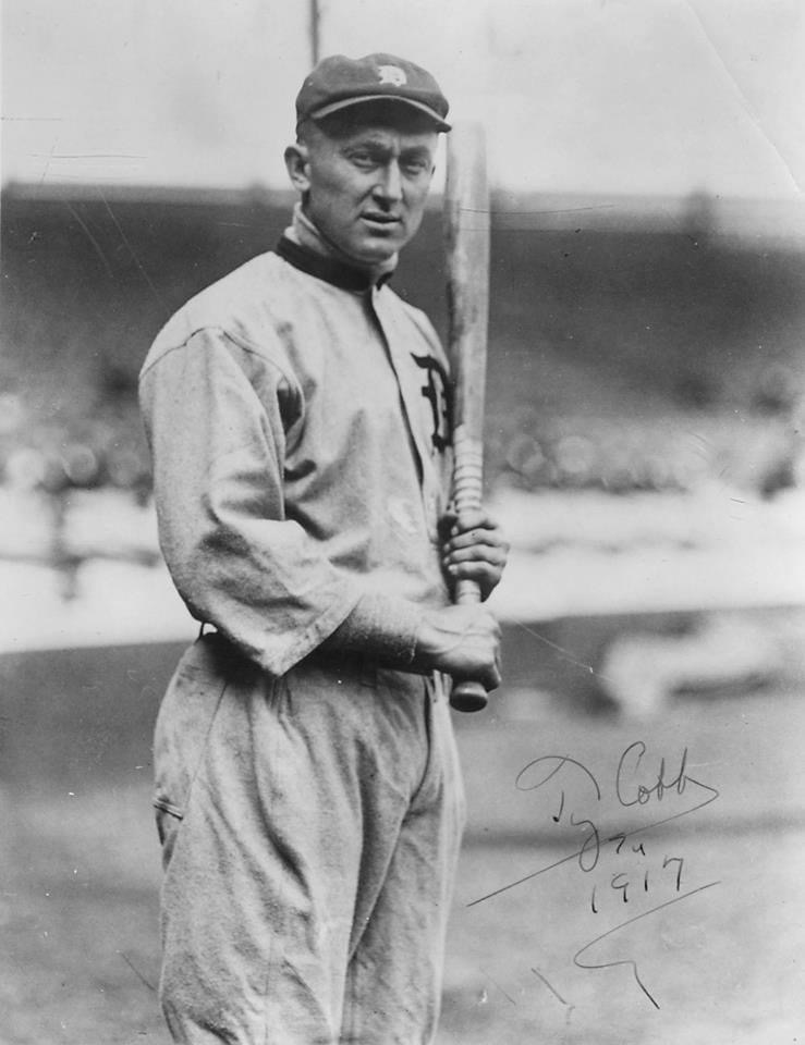 At Detroit, Ty Cobb is 3 for 4 to lead the Tigers to a 5 - 1 win over the Red Sox and lefty Babe Ruth.