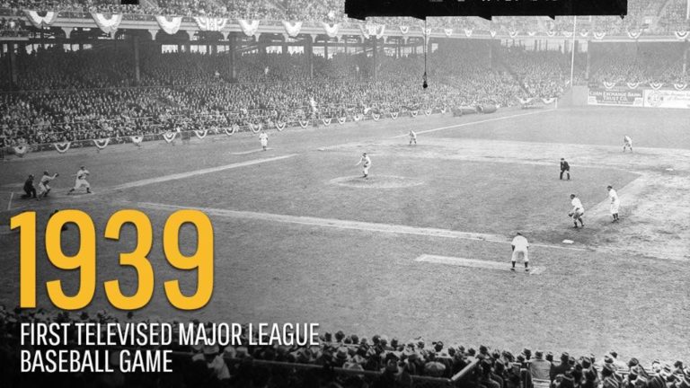 At Brooklyn’s Ebbets Field, NBC televises the first major league game in history on experimental station W2XBS