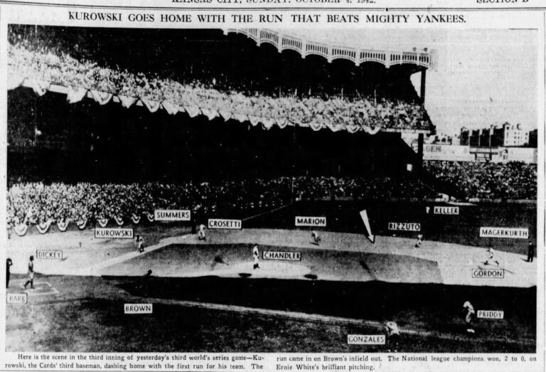 Ernie White fires a six-hit shutout against Yankees in game 3 of Series