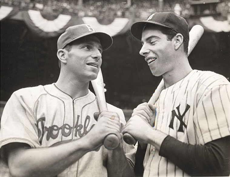 Dolph camilli with Joe DiMaggio