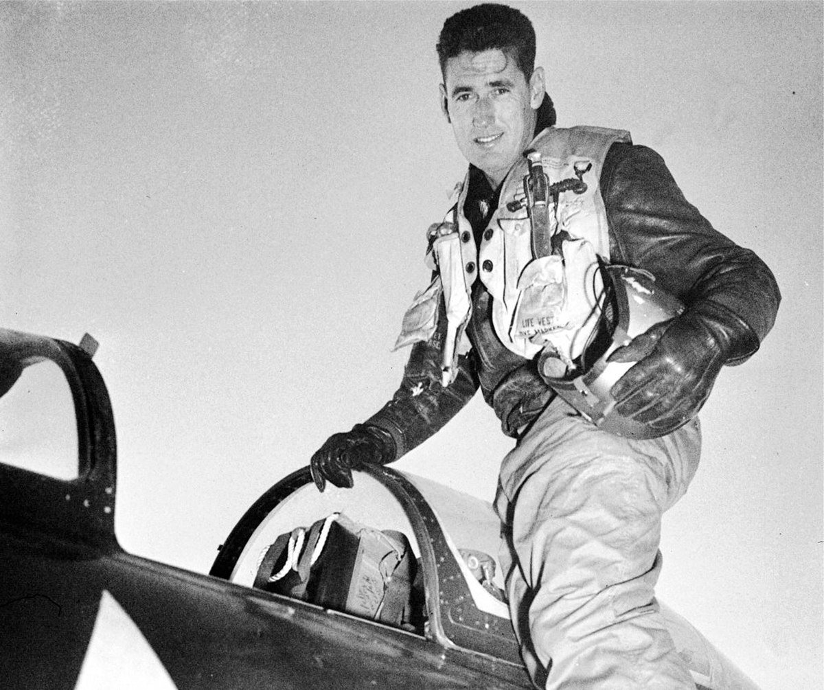 Boston Red Sox star Ted Williams receives his discharge from the U.S. Marine Air Corps