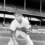 The Dodgers edge the visiting Reds, 3 - 1, behind rookie Clem Labine. Duke Snider provides the offense off Howie Fox with a single and two-run homer, the latter breaking a tie in the 8th.