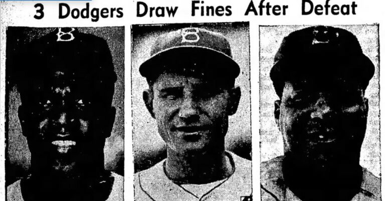 Preacher Roe loses just his 3rd game, 4 – 3 and the Dodgers now lead New York by half a game and Bill Sharman becomes the only man in history to be thrown out of a major league baseball game without ever having played in one