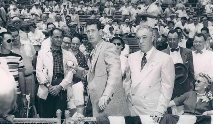 The National -  League wins its fourth All-Star Game in a row, 5 - 1 in Cincinnati's Crosley Field behind the stellar pitching of Robin Robertsand Warren Spahn. St. Louis Cardinals OF Enos Slaughter gets two hits, scores twice, and robs Harvey Kuenn of an extra-base blow.