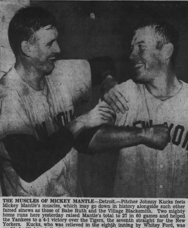 Mickey Mantle is first player to hit homers into RC bleachers at Briggs