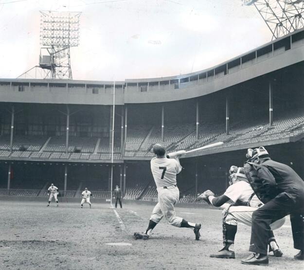 Mickey Mantle poles a Jim Bunning pitch 500+ feet