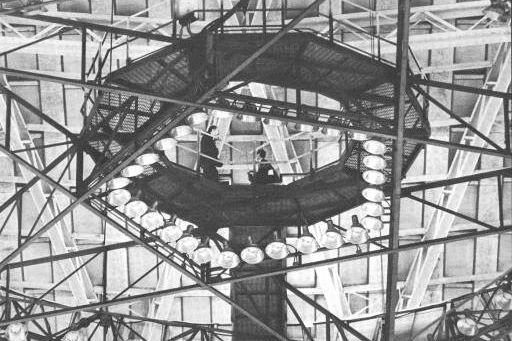 Apr 28, 1965 Mets announcer Lindsay Nelson calls the game from the Dome's ceiling.