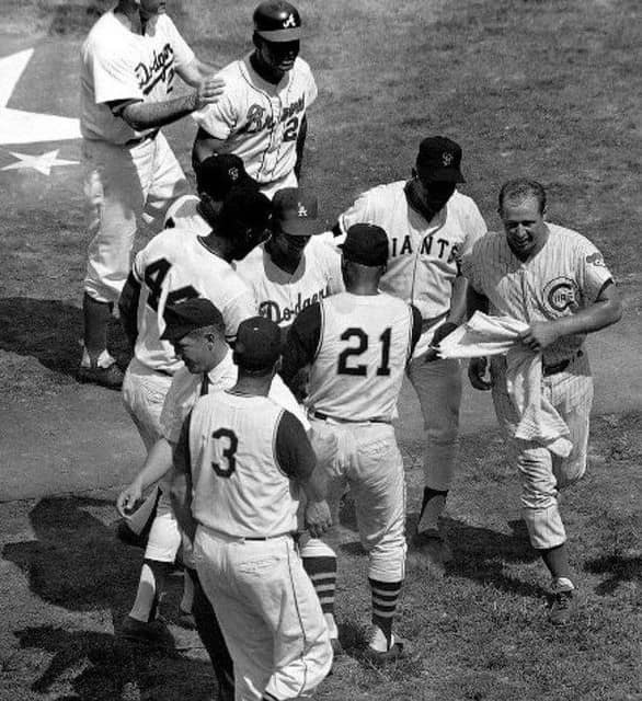 1966 All Star Game Maury Wills drives in Tim mcCarver