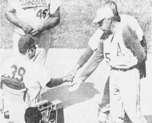 1970 MLK Game Joe DiMaggio and Campanella