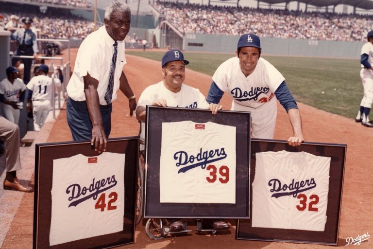 Dodgers retire 3 numbers Koufax, Robinson and Campanella