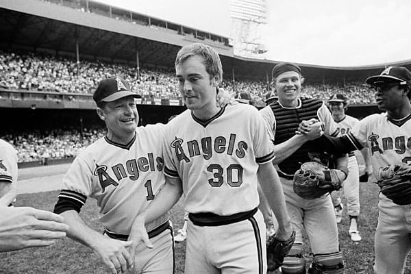 Before 41,411 in Detroit, California Angels ace Nolan Ryan hurls his second no-hitter of the season in taming the Detroit Tigers, 6 – 0. Ryan fans 17 batters, the most ever in a 9-inning no-hitter, including eight straight, but only one over the last two innings. Nolan’s arm stiffens while watching his team rally for five runs in the top of the 8th. With two outs in the 9th, Norm Cash, who struck out his three other times at bat, comes to bat wielding a piano leg. Umpire Ron Luciano points out the illegality and Cash then pops out using a regulation bat. Ryan’s eight strikeouts in a row ties the American League record he set last year.