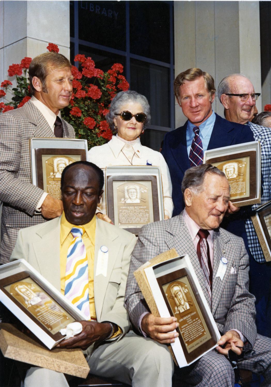 New York Yankee greats Mickey Mantle and Whitey Ford are inducted into the Hall of Fame