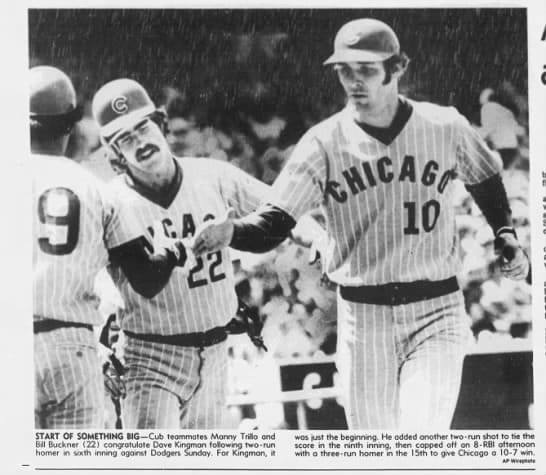 Dave Kingman slugs three consecutive home runs during a 6 – 4 loss to the Mets