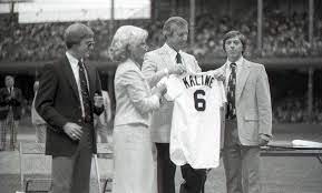 Al Kaline becomes the first player in franchise history to have his uniform number retired