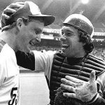 Montreal Expos right-hander Charlie Lea pitches the first no-hitter in the history of Olympic Stadium