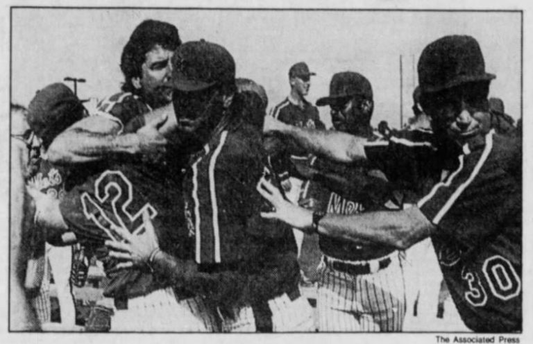 “When he punched Keith Hernandez in spring training last season, it was the only time that Darryl Strawberry hit the cutoff man.”