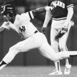 Rickey Henderson of the New York Yankees gets his his 800th career stolen base 