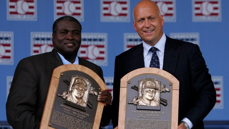 The Hall of Fame induction of Cal Ripken and Tony Gwynn takes in a record crowd