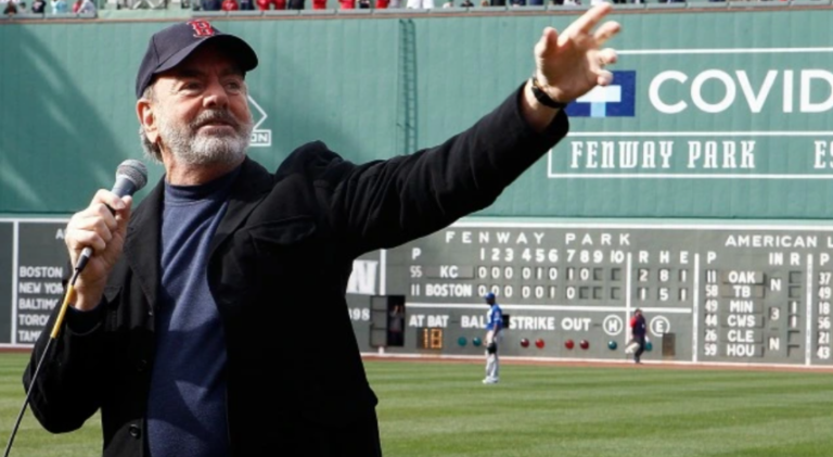 Neil Diamond shows up unannounced at Fenway Park to ask the Red Sox if he can sing Sweet Caroline at the first game played at the ballpark since the bombing at the Boston Marathon