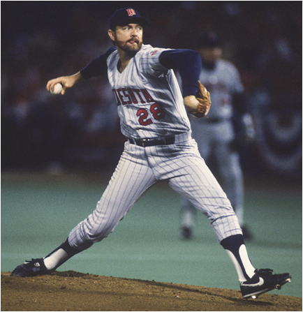 On the day the Twins are celebrating their 25th anniversary, in a game which also features Kirby Puckett hitting for the cycle, Bert Blyleven becomes the tenth major leaguer to record his 3,000th strikeout. The Minnesota right-hander, who tosses a two-hitter, reaches the historic milestone by whiffing Mike Davis in the fifth inning, his eighth of the game, en route to a career-high of 15, in the team's 10-1 victory over Oakland at the Metrodome.