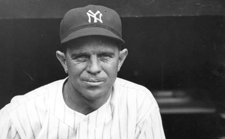 Joe Sewell of the New York Yankees strikes out for the first time on the season