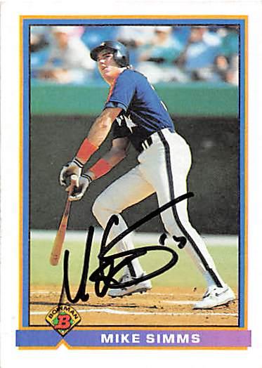 Mike Simms autographed Baseball Card (Houston Astros) 1991 Bowman #551