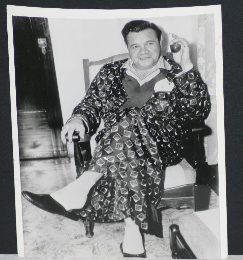 1942 Babe Ruth, Original Photo in Hospital. Measures 8" x 10