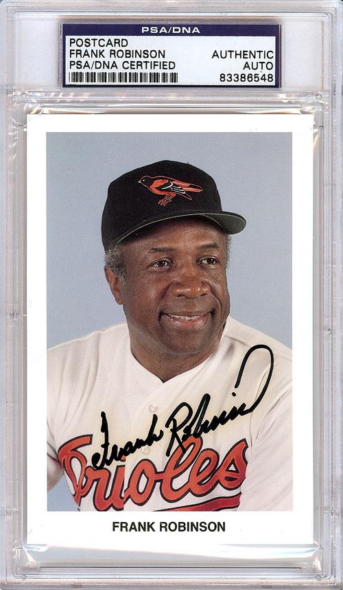 Frank Robinson Autographed Postcard #83386548 - PSA/DNA Certified