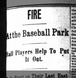 Fire at League Park 1898