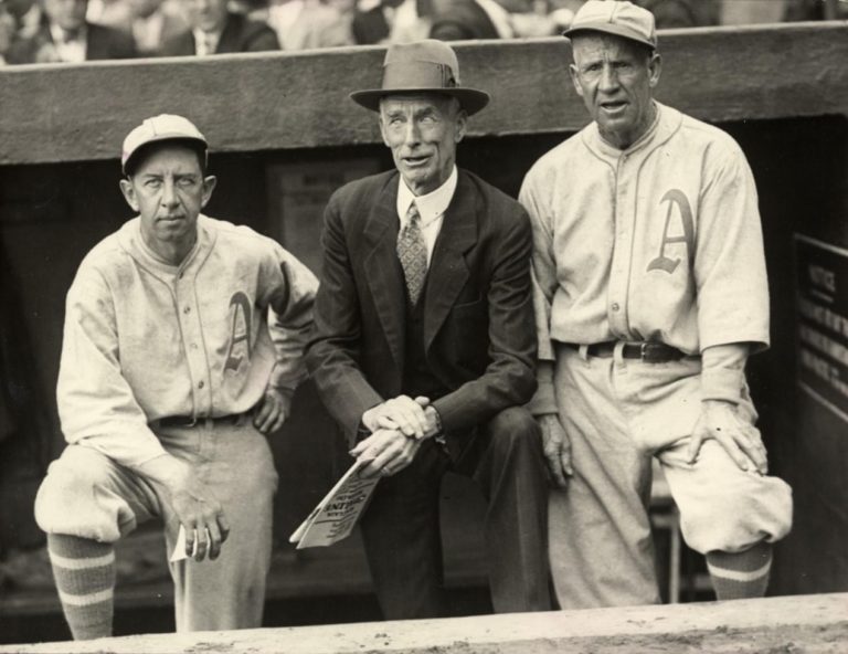 The Yankees play their first night game in franchise history, losing to Connie Mack’s A’s, 3-2