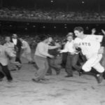 Bobby Thomson Running Past Ecstatic Fans