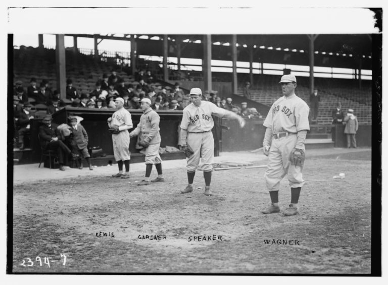 In front of the largest crowd to ever to see a World Series game, 42,300 fans watch the Red Sox beat the Phillies in Game 3 of the Fall Classic, 2-1