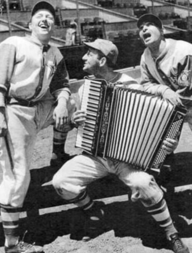 Rugger Ardizoia, George Pucinelli and Ernie Orsatti. The Hollywood Stars, 1939 Pacific Coast League.