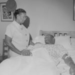 Roberto Clemente’s mother visits her son in the hospital in San Juan, Puerto Rico, as he recovers from a bout with malaria