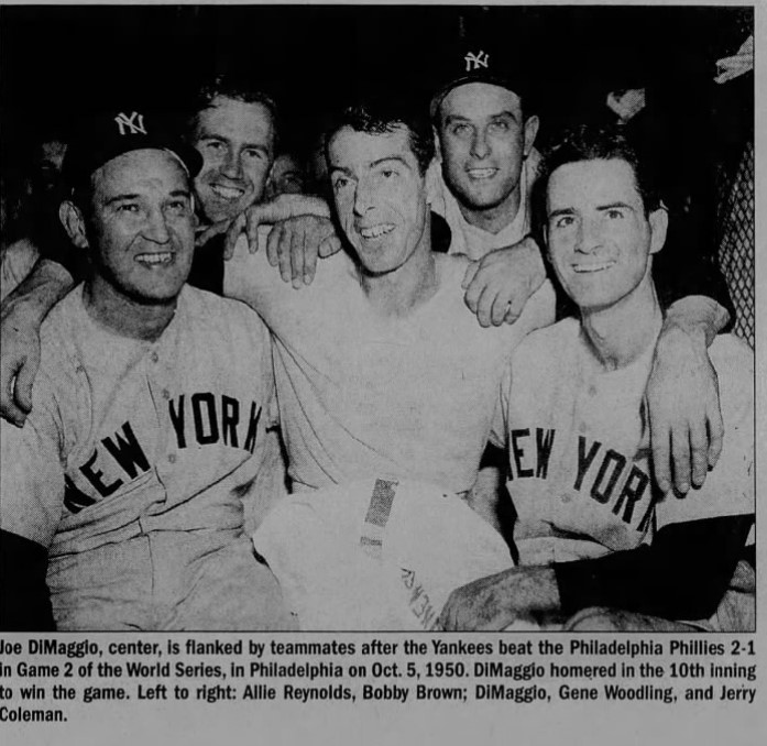 DiMaggio carries Yankees over Phillies with Glove and Bat