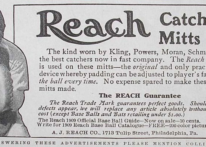 1909 Reach Catcher’s Mitt advertisement
