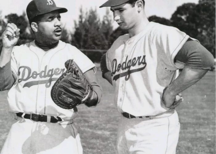 Sandy Koufax and Roy Campanella 1955