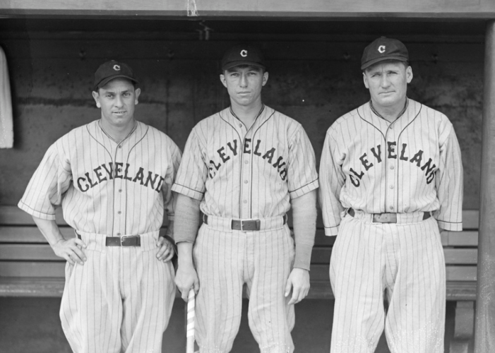 Earl_Averill,_Mel_Harder_and_manager_Walter_Johnson,_Cleveland_Indians