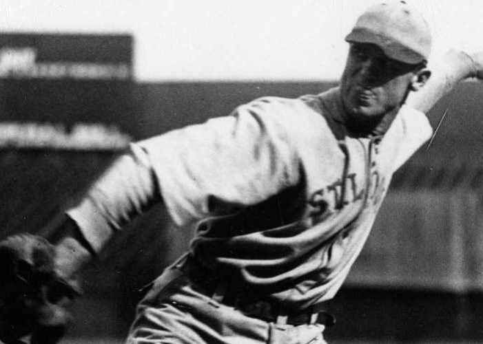 George Sisler pitches to two Yankees in the 6th inning