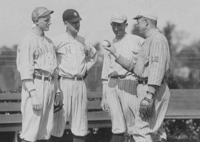 March 7, 1919 - Christy Mathewson, back from the World War I, rejoins the New York Giants as pitching coach and heir apparent to John McGraw.