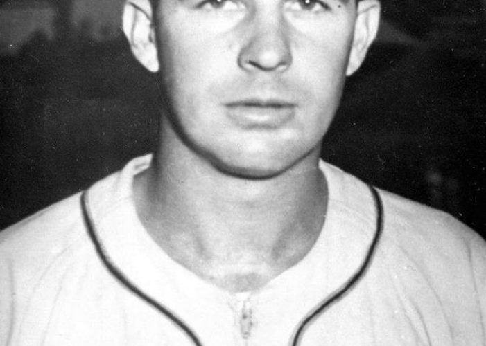 St. Louis native Hank Arft bangs a triple and a home run off Frank Hiller