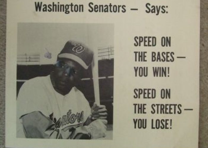 Tom McCraw of the Washington Senators hits one of the shortest home runs in history