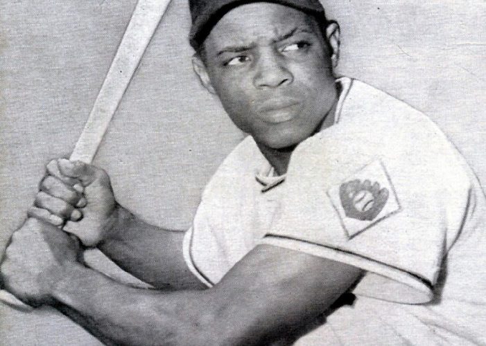 Willie Mays steals his first base